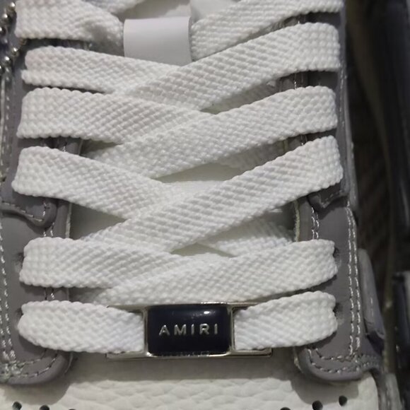 AMIRI Skel Top Low Grey & White Leather Sneakers main image 4